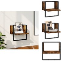 Wandregal mit Stange Räuchereiche 30x25x30 cm - Wandregal - Holzregal - Wohnraumdeko - Regal Schwebend - Badezimmerregal von VIDAXL