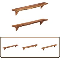 Wandregale 2 Stk. 110x20x18 cm Massivholz Akazie - Wand Regal - Holzkasten - Regal Massiv - Wohnraumdeko - Möbelstück Wandregale 2 Stk. 110x20x18 cm Massivholz Akazie - Wand Regal - Holzkasten - Regal Massiv - Wohnraumdeko - Möbelstück von VIDAXL