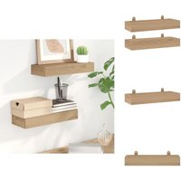 Wandregale 2 Stk. 40x15x4 cm Massivholz Teak - Holz Regal - Wandregal Teak - Teak Möbel - Badezimmer Regal - Küchenregal von VIDAXL