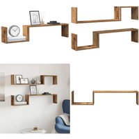 Wandregale 2 Stk. Altholz-Optik 100x15x20 cm Holzwerkstoff - Vidaxl Wandregale 2 Stk. Altholz-Optik 100x15x20 cm Holzwerkstoff - Vidaxl von VIDAXL