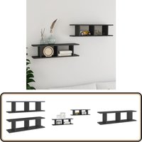 Wandregale 2 Stk. Hochglanz-Grau 75x18x20 cm Holzwerkstoff - Wandregal - Holzregal - Wohnraum Dekoration - Regal Grau - Badezimmer Regal von VIDAXL