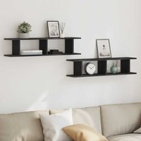 Wandregale 2 Stk. Schwarz Eichen-Optik 90x18x20cm Holzwerkstoff Vidaxl Wandregale 2 Stk. Schwarz Eichen-Optik 90x18x20cm Holzwerkstoff Vidaxl von VIDAXL