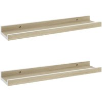 Wandregale 2 Stk. Weiß und Sonoma-Eiche 40x9x3 cm Vidaxl von VIDAXL