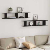 Wandregale 2Stk. Schwarz Eichen-Optik 105x18x20cm Holzwerkstoff Vidaxl Wandregale 2Stk. Schwarz Eichen-Optik 105x18x20cm Holzwerkstoff Vidaxl von VIDAXL