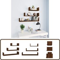 Wandregale 3 Stk. Braun Eichen-Optik Holzwerkstoff - Wandregal - Holzregal - Eiche Optik - Wohnraum Dekoration - Regal Set von VIDAXL