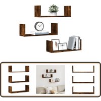 Wandregale 3 Stk. Räuchereiche 58x18x18 cm Holzwerkstoff - Vidaxl Wandregale 3 Stk. Räuchereiche 58x18x18 cm Holzwerkstoff - Vidaxl von VIDAXL