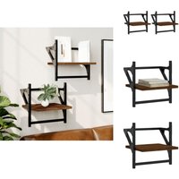 Vidaxl - Wandregale mit Stangen 2 Stk. Braun Eichen-Optik 30x25x30 cm - Wandregal - Holzregal - Eiche Optik - Wohnraumdeko - Regal Set Vidaxl - Wandregale mit Stangen 2 Stk. Braun Eichen-Optik 30x25x30 cm - Wandregal - Holzregal - Eiche Optik - Wohnraumdeko - Regal Set von VIDAXL