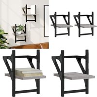 Wandregale mit Stangen 2 Stk. Grau Sonoma 20x25x30 cm - Wandregal - Grau Sonoma - Holzwerkstoff - Metall - Schwebend - Home & Living Wandregale mit Stangen 2 Stk. Grau Sonoma 20x25x30 cm - Wandregal - Grau Sonoma - Holzwerkstoff - Metall - Schwebend - Home & Living von VIDAXL