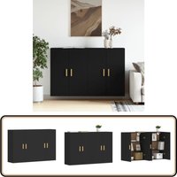 Wandschränke 2 Stk. Schwarz Holzwerkstoff - Hängeschrank - Sideboard - Wohnzimmer Dekoration - Regal - Wandregal von VIDAXL