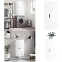 Vidaxl - Wandschrank Hochglanz-Weiß 34,5x34x90 cm - Hängeschrank - Wandschrank - Sideboard - Regal - Aufbewahrung - Home & Living von VIDAXL
