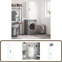 Vidaxl - Wandschrank Hochglanz-Weiß 34,5x34x90 cm - Hängeschrank - Wandschrank - Sideboard - Regal - Aufbewahrung von VIDAXL