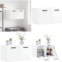 Vidaxl - Wandschrank Hochglanz-Weiß 60x36,5x35 cm Holzwerkstoff - Hängeschrank - Wandschrank - Holzwerkstoffschrank - Weißer Schrank von VIDAXL
