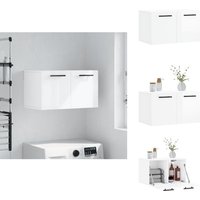 Vidaxl - Wandschrank Hochglanz-Weiß 60x36,5x35 cm Holzwerkstoff - Hängeschrank - Wandschrank - Holzwerkstoffschrank - Weißer Schrank - Wohnzimmermöbel von VIDAXL