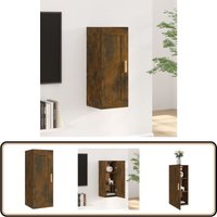 Wandschrank Räuchereiche 35x34x90 cm Holzwerkstoff - Wand Regal - Holzschrank - Aufbewahrungsregale - Möbel - Wohnzimmerdeko von VIDAXL