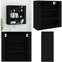 Wandschrank Schwarz 80x33x80 cm Holzwerkstoff - Wandschrank - Schwarzer Wandschrank - Regal - Aufbewahrungsschrank - Küchenregal - Home & Living von VIDAXL