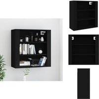 Wandschrank Schwarz 80x33x80 cm Holzwerkstoff - Wandschrank - Schwarzer Wandschrank - Regal - Aufbewahrungsschrank - Küchenregal von VIDAXL