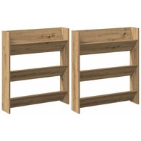 Wandschuhschränke 2 pcs Eiche handwerklich Holzwerkstoff vidaXL von VIDAXL