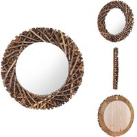 Wandspiegel 60 cm Teak Rund - Teak Holz Spiegel - Runder Spiegel - Vintage Spiegel - Retro Spiegel - Wohnzimmer Dekoration Wandspiegel 60 cm Teak Rund - Teak Holz Spiegel - Runder Spiegel - Vintage Spiegel - Retro Spiegel - Wohnzimmer Dekoration von VIDAXL