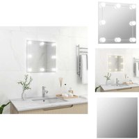 Wandspiegel mit LED-Beleuchtung Quadratisch Glas - LED-Spiegel - Wandspiegel - Badezimmerspiegel - Schreibtischspiegel - Silberner Spiegel von VIDAXL