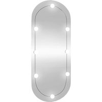 Wandspiegel,Badspiegel mit LED-Leuchten 25x60 cm Glas Oval vidaXL65977 von BONNEVIE