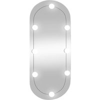 Wandspiegel mit LED-Leuchten 35x80 cm Glas Oval Vidaxl Silber von BONNEVIE
