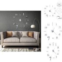 Wanduhren - Living 3D-Wanduhr Modernes Design 100 cm XXL Silbern von VIDAXL