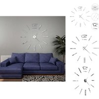 Wanduhren - Living 3D-Wanduhr Modernes Design 100 cm XXL Silbern von VIDAXL