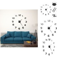 Vidaxl - Wanduhren - Living 3D-Wanduhr Modernes Design 100 cm xxl Schwarz - Schwarz von VIDAXL
