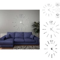 Vidaxl - Wanduhren - Living 3D-Wanduhr Modernes Design 100 cm xxl Silbern - Silber von VIDAXL