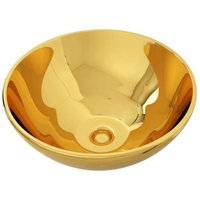 Waschbecken,Handwaschbecken 32,5 x 14 cm Keramik Golden vidaXL von BONNEVIE