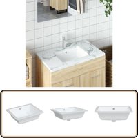 Waschbecken Weiß 50x40,5x18,5 cm Rechteckig Keramik - Waschbecken - Keramikwaschbecken - Weißes Waschbecken - Rechteckiges Waschbecken - Unterbau Waschbecken Weiß 50x40,5x18,5 cm Rechteckig Keramik - Waschbecken - Keramikwaschbecken - Weißes Waschbecken - Rechteckiges Waschbecken - Unterbau von VIDAXL