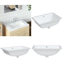 Waschbecken Weiß 60x40x21 cm Rechteckig Keramik - Badezimmerspiegel - Waschtrog - Unterbauwaschbecken - Weiße Küche - Küchenspüle - Home & Living von VIDAXL
