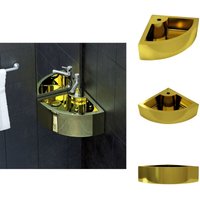 Waschbecken mit Überlauf 45 x 32 x 12,5 cm Keramik Golden - Eckwaschbecken - Keramikwaschbecken - Goldenes Waschbecken - Badezimmerwaschbecken Waschbecken mit Überlauf 45 x 32 x 12,5 cm Keramik Golden - Eckwaschbecken - Keramikwaschbecken - Goldenes Waschbecken - Badezimmerwaschbecken von VIDAXL