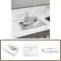 Waschbecken mit Überlauf 60x46x16 cm Keramik Silbern - Waschbecken - Keramik Waschbecken - Spülbecken - Badezimmer Waschbecken - Edelstahl Waschbecken Waschbecken mit Überlauf 60x46x16 cm Keramik Silbern - Waschbecken - Keramik Waschbecken - Spülbecken - Badezimmer Waschbecken - Edelstahl Waschbecken von VIDAXL