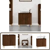Waschbeckenunterschrank Braun Eichen-Optik 58x33x60 cm - Waschtisch Unterschrank - Badezimmermöbel - Eiche Optik - Holzmöbel - Brauner Kleiderschrank Waschbeckenunterschrank Braun Eichen-Optik 58x33x60 cm - Waschtisch Unterschrank - Badezimmermöbel - Eiche Optik - Holzmöbel - Brauner Kleiderschrank von VIDAXL