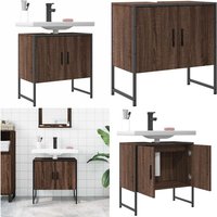 Waschbeckenunterschrank Braun Eichen-Optik 60x33x60 cm - Badezimmermöbel - Waschbeckenunterschrank - Unterschrank - Handtuchhalter - Spiegelschrank von VIDAXL