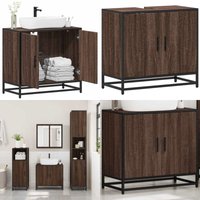 Vidaxl - Waschbeckenunterschrank Braun Eichen-Optik 65x33x60 cm von VIDAXL