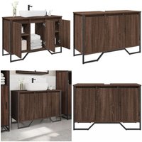 Vidaxl - Waschbeckenunterschrank Braun Eichen-Optik 91x35x60 cm von VIDAXL