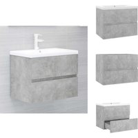 Waschbeckenunterschrank Einbaubecken Betongrau Holzwerkstoff - Waschbeckenunterschrank - Betonoptik - Badezimmermöbel - Spiegelschrank Waschbeckenunterschrank Einbaubecken Betongrau Holzwerkstoff - Waschbeckenunterschrank - Betonoptik - Badezimmermöbel - Spiegelschrank von VIDAXL