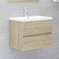 Waschbeckenunterschrank,Waschtischunterschrank Einbaubecken Sonoma-Eiche Holzwerkstoff vidaXL von BONNEVIE