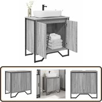 Waschbeckenunterschrank Grau Sonoma 60x35x60 cm Holzwerkstoff - Vidaxl von VIDAXL