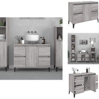 Waschbeckenunterschrank Grau Sonoma 80x33x60 cm Holzwerkstoff - Waschbeckenunterschrank - Badezimmermöbel - Holzwerkstoff - Grau - Spiegelschrank von VIDAXL