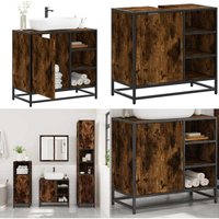Waschbeckenunterschrank Räuchereiche 65x33x60 cm Holzwerkstoff - Vidaxl von VIDAXL