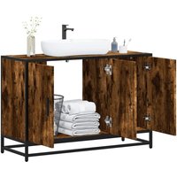 Vidaxl - Waschbeckenunterschrank Räuchereiche 90x33x60 cm Holzwerkstoff von VIDAXL