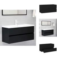 Vidaxl - Waschbeckenunterschrank Schwarz 100x38,5x45 cm Holzwerkstoff - Waschtischschrank - Badezimmermöbel - Holzschränk - Unterbauschrank - Schwarz von VIDAXL