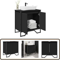 Waschbeckenunterschrank Schwarz 60x35x60 cm Holzwerkstoff - Vidaxl von VIDAXL