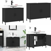 Vidaxl - Waschbeckenunterschrank Schwarz 80x30x60 cm Holzwerkstoff - Badezimmermöbel - Waschbeckenunterschrank - Schubladenbadschrank - Unterschrank von VIDAXL