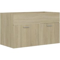 Vidaxl - Waschbeckenunterschrank Sonoma-Eiche 80x38,5x46cm Holzwerkstoff Braun von BONNEVIE