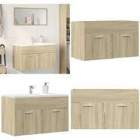 Vidaxl - Waschbeckenunterschrank Sonoma-Eiche 80x38,5x46cm Holzwerkstoff von VIDAXL