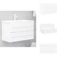 Vidaxl - Waschbeckenunterschrank Weiß 80x38,5x48 cm Holzwerkstoff - Waschtischschrank - Badezimmermöbel - Holzwerkstoffschränk - Weißer Schrank von VIDAXL